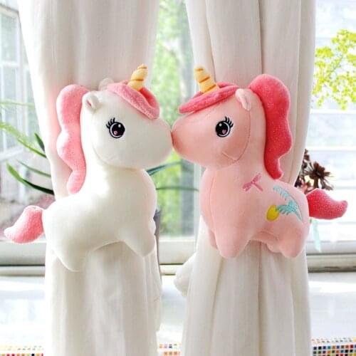 2pcs/set Cartoon Unicorn Curtain Tieback Holder Hooks Tie Backs Children Room Decoration Accessories Holdback Curtain Strap Hook