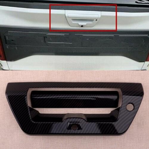 2pcs/Set Carbon Fiber Car Print Tailgate Door Handle Bowl Decor Cover Trim fit for Ford F150 2015 2016 2017 2018 2019 2020