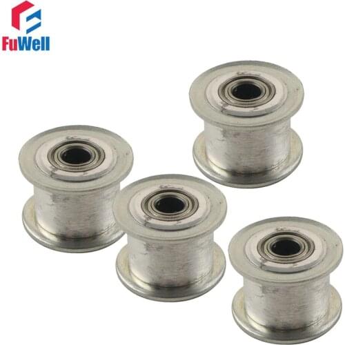 4pcs MXL 20T Timing Idler Pulley Without Teeth 7mm/11mm Belt Width Idle Pulley 3/4/5mm Inner Bore Bearing Synchronous Wheel