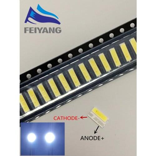 50PCS FOR LUMENS 7020 3V 0.5W Cool white LED Backlight Middle Power LED LCD Backlight for TV Application SANE7020P-0W-2074