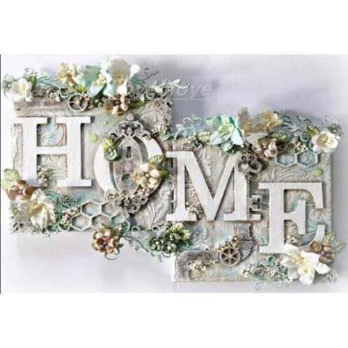 New Full Square/Round Drill 5D DIY Diamond Painting "Flower text" 3D Diamond Embroidery Cross Stitch Kits Home Decoration FG1385