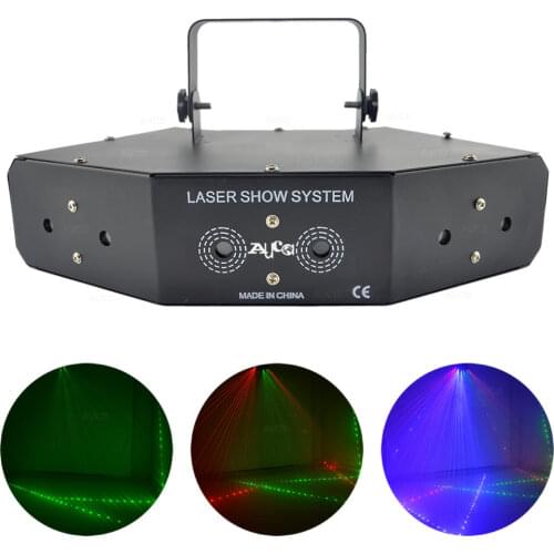 AUCD 6 Eye 7 Channel DMX Double RGB Beam Ray Network Matrix Projector Laser Lights Disco Xmas DJ Party Show Stage Lighting Z6RGB