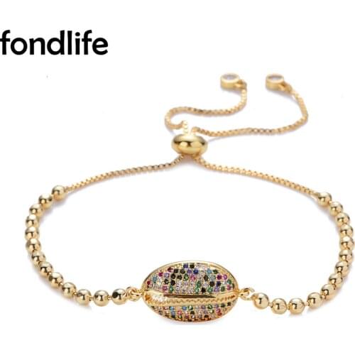 AAA Shiny Multicolor Rainbow Copper Cowrie Shell Charm Bracelet Women Fashion Beaded Chain CZ Elegant Lady Party Jewelry Present