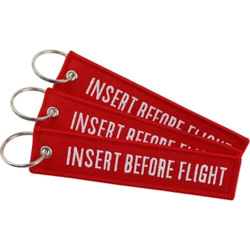 INSERT BEFOR FLIGHT Aircraft Embroider Travel Luggage Bag Tag Best Gift For Flight Crew Aviation Keychain