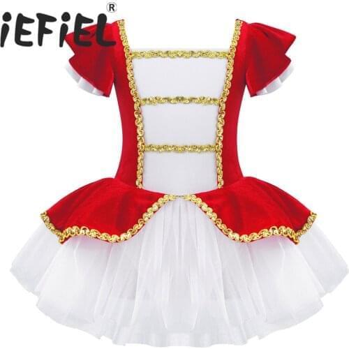 Kids Girls Children Dancer Ballet Dance Dress Gymnastic Leotard Tutu Princess Dress for Stage Performance Clothes Christmas Gift