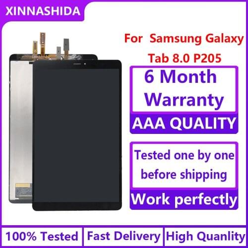 For Samsung Tab A 8.0 2019 SM-P205 P205 SM-P200 P200 LCD Display Monitor Touch Screen Digitizer Panel Glass Assembly