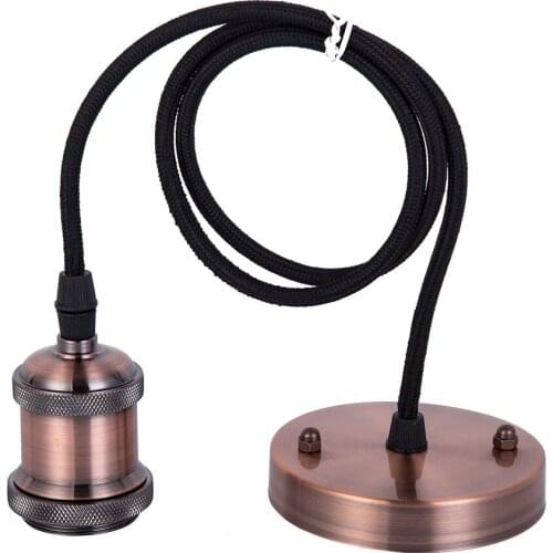 European design Screw Bulb Aluminum Shell Base Lamp Bulb Holder Pendant Lighting Socket Ceiling Light Adaptor Cable with AC220V