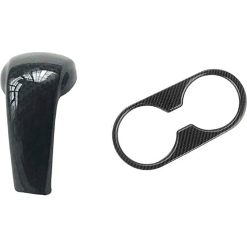 Gear Shift Knob Cover Trim with Central Console Water Cup Holder Panel Cover Trim for Mazda CX-3 17-18,2 3 6 CX-5