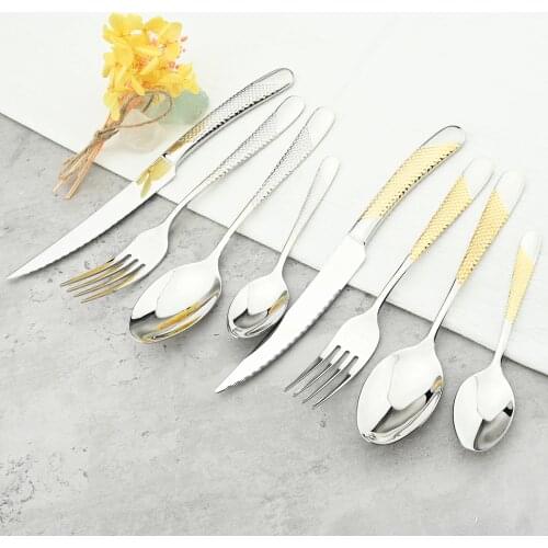 High Quality Dinnerware Cutlery Set 18/10 Stainless Steel Silverware Dinner Set Knife Fork Teaspoon Dishwasher Safe Dropshipping