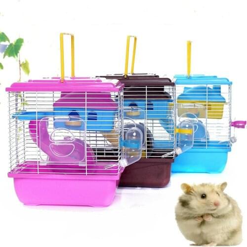 MeterMall Pet Cage Hamster Cottage with Transparent Skylight Double Layer House for Hamster Golden Hamster Pet WY70403