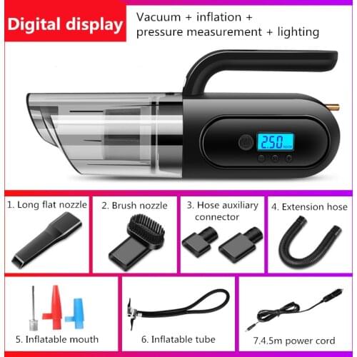 Compressor Car Vacuum Cleaner Powerful Tire Inflator Air Pump 12V Home Auto Vacum Tire Pressure Measurement Compresor De Aire