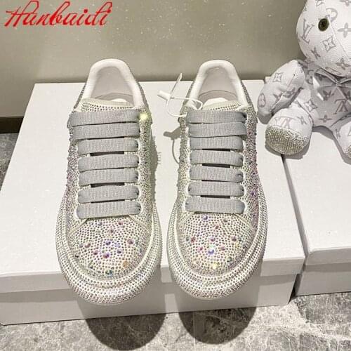 Women Crystal Sneakers Spring Autumn Casual Zipper Flat Shoes women Non-slip Breathable Outdoor Vulcanized Shoes woman zapatilla