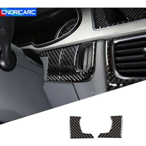 Car Keyhole Side Panel Cover Decorative Frame Trim For Audi A4 B8 A5 2009-2016 Carbon Fiber Style Stickers Auto Accessories