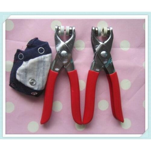 Easy Press Snap Fastener Pliers stud attaching tool for 9.5mm prong Snaps + 50 sets Nickel Studs PoppersSew