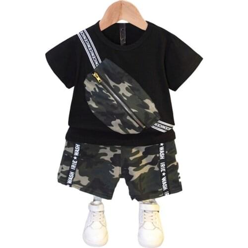 Summer Camouflage Boy Clothes Set Cotton Tops+ Pants Sets Casual Newborn Clothes Set Cool Infant Toddlers 0-5T