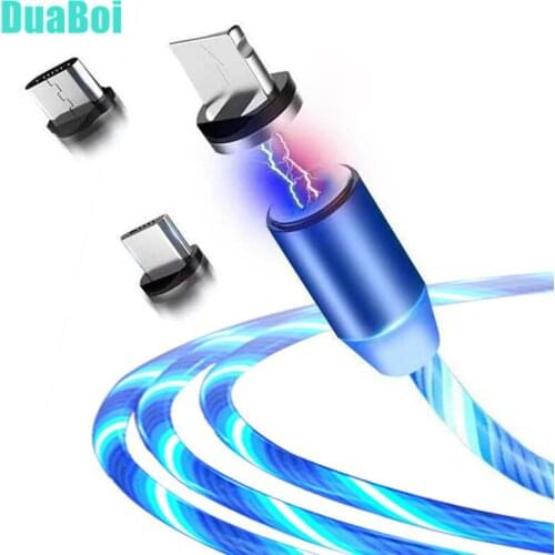 Fast Charging Magnetic Following Light Type C Micro USB Cable For iPhone 7 X XS Max For Redmi Note 7 Mi For Huawei P20 Lite pro