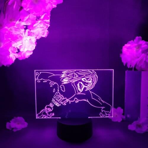 Mikasa X Titan LED Anime Lamp Novelty 3D Hologram Color Changing Touch Sensor Control Nightlight Cool Otaku Gift Must Have