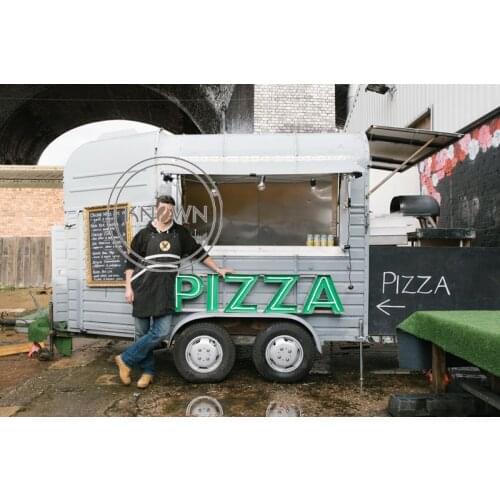 Mobile Catering Vintage Horse Box Vintage Pizza Trailer Snack Burger Food Van Street Hot Dog Pizza Cart For Sale