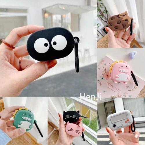 Cartoon Earphone Case for Xiaomi MI Redmi AirDots Headphones Cover TWS Bluetooth Earphone Wireless Charging Box Bags With Hook
