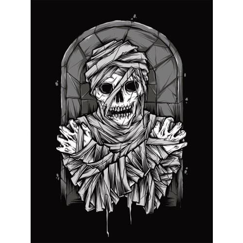 Mummy Bandage Skull Diamond Painting Round Full Drill Nouveaute DIY Mosaic Embroidery 5D Cross Stitch Halloween Portrait Pattern
