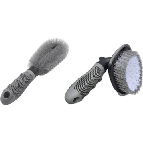 NEW-2 Pcs/Set Car Wheel Cleaning Brushes Rim Tire Cleaner Floor Brush Tools For Motorcycle Bicycle