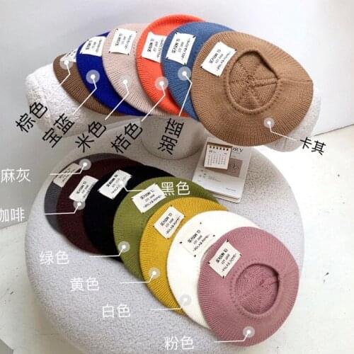 New Fashion Warm Winter Women Beret Knitted Baggy Beanie Hat Multicolor Ski Cap Beret Hat Women Lolita Beret Winter Hat