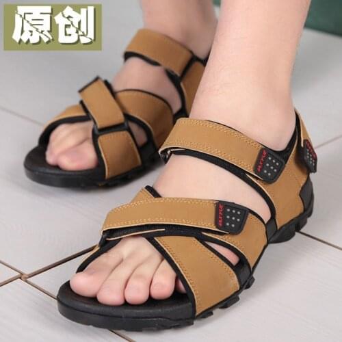 Charming 2020 New Casual Sandals Men Vietnamese Shoes Black And Brown Flat Shoes Summer Zapatos Plus Size 37-45 Light Beach