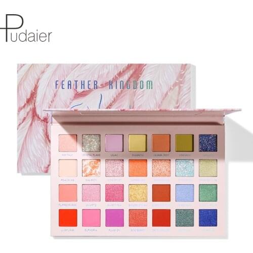Pudaier 28 Color Matte Pearl Eyeshadow Palette Waterproof Easy To Wear Eye Shadow Professional Makeup Set Official Product