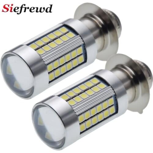 Pair P15D-25-1 PX15D LED Motorcycle Headlight Bulb H6M 66SMD Hi/Lo Beam Auto Motorbike Scooter Moped Front Head Fog Light 6V 12