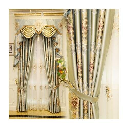 Luxurious jacquard curtain living room luxurious atmosphere high grade American garden curtain shading new curtain