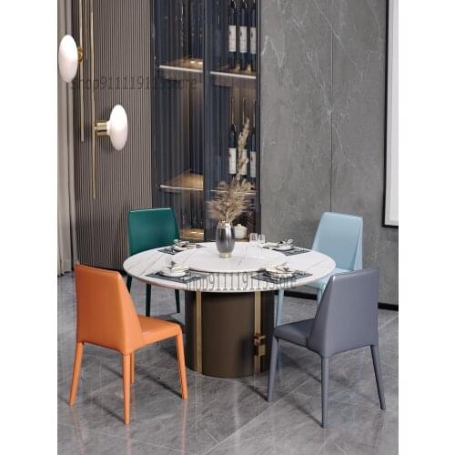 Family Dining Chair Italian Minimalist Saddle Leather Chair Net Red Light Luxury Chair Modern Simple Restaurant Hotel Back Stool