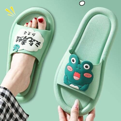 Women Shoes Summer Cartoons Frog Indoor Bath Slippers Non Slip Outdoor Slippers Shoes Beach Sandals Flip Flops For Couple qq598