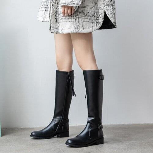 SKLFGXZY New autumn/winter women The knee boots Genuine leather Female boots European brand knight boots Side zipper size 34 -40