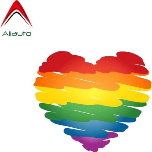 Aliauto Reflective Car Sticker Personalities Heart Gay Decorative Anti-UV Cover Scratch Creative Accessories PVC Decal,12cm*10cm