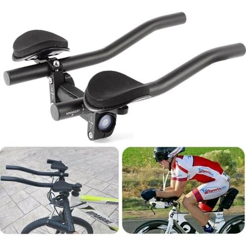 Bike Road Mountain Bicycle Alloy Triathlon Aero Rest Handle Bar Clip On Tri Bars