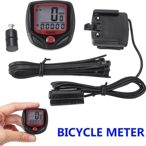 Black Digital LCD Bicycle Computer Electronic Code Speedometer With Bracket Waterproof Bike Odometer Calculator Accessories