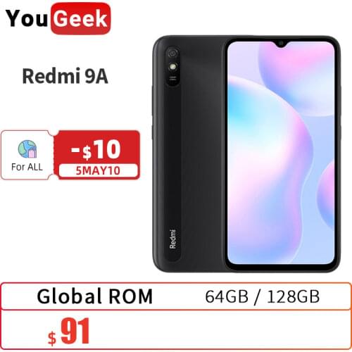 Global ROM Xiaomi Redmi 9 A 4GB 64GB ROM Cellphone 5000mAh 6.53" Display MTK Helio G25 Octa Core 13MP Smart phone CN Version