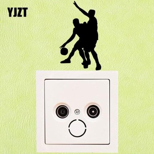 YJZT Player Basketball Sports Light Switch Decal Vinyl Wall Sticker Decor 8SS-2452