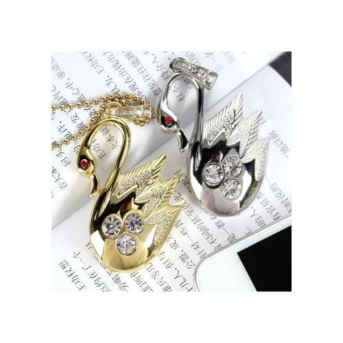 Jewelry Diamond Swan Mini USB 2TB 16GB 32GB 64GB Memory Stick USB 2.0 Flash Pen Drive 2TB Pendrive 1TB Creativo Disk On Key Gift