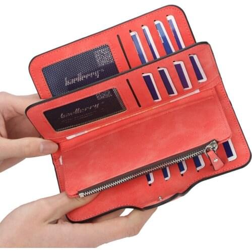 Wallet Female PU Leather Women Clutch Leisure Purse Red Pink Style Women Wallets Long Coin Purse Card Holders Money Bags Casual
