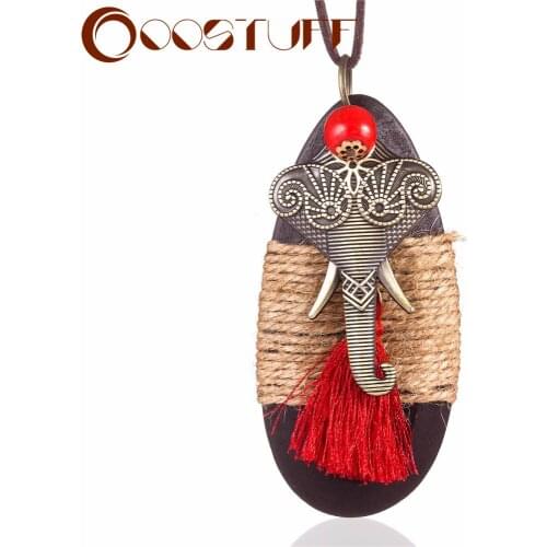 Wholesale Vintage Woman Jewelry Statement necklaces & pendants Elephant Pendants Long Necklace for Women Christmas Gift collares