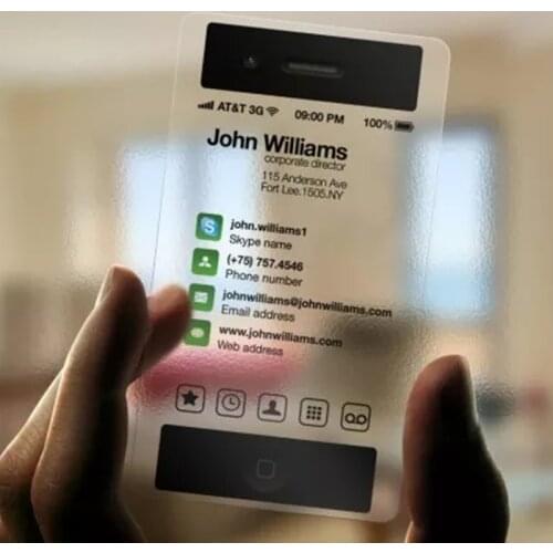 200pcs Clear Print PVC Business Card Transparent Plastic ID Cards Design Calling Waterproof Round Cards Custom Printing 85*54mm