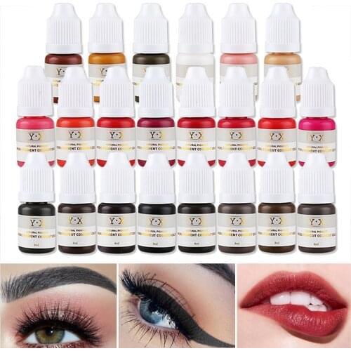 23 Color Semi Permanent Makeup Eyebrow Inks Lips Eye Line Tattoo Color Microblading Pigment Eyebrow Tattoo Color Inks 2020