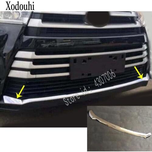 For Toyota Highlander 2018 2019 2020 Car Body Protect Detector Trim Front Up Racing Grid Grill Grille Hoods Bumper 4pcs