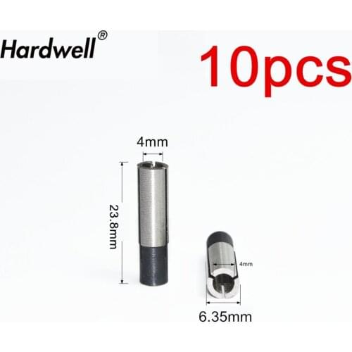 6.35mm-4mm,10pcs,Freeshipping CNC Machine Milling Cutter Adaptor,Solid carbide End Mill,woodworking Router Bit conversion sleeve