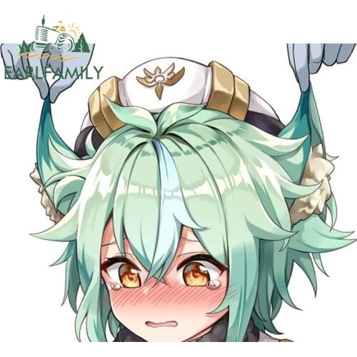 EARLFAMILY 13cm x 10.9cm for Genshin Impact Car Stickers Sunscreen Fashion Decals JDM Assessoires Helmet Decor Car Styling