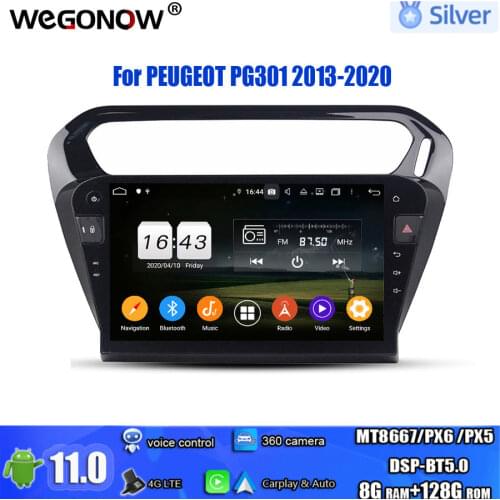 For PEUGEOT PG301 2013-2020 Carplay PX6 DSP HD IPS Car DVD Player Android 10.0 4GB +64GB GPS RDS Auto Radio Wifi Bluetooth 5.0