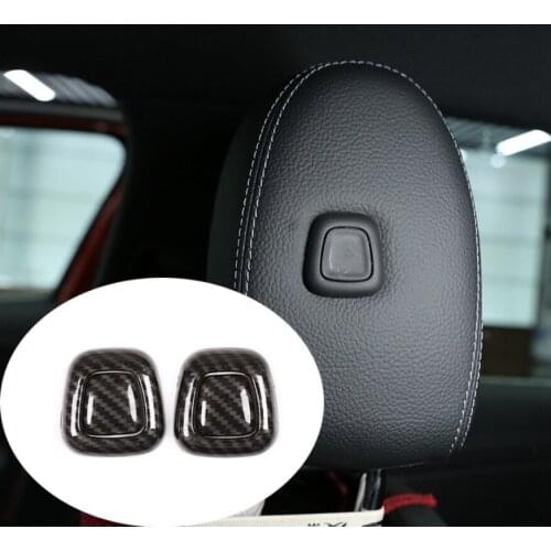 Carbon Fiber ABS Seat Headrest Decoration Cover Trim Stickers for Mercedes Benz GLA Class H247 2020-2021