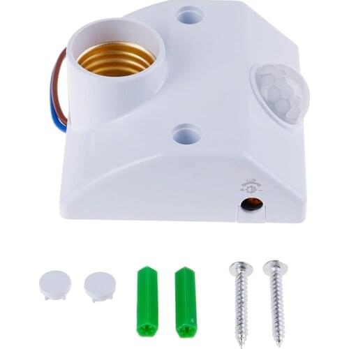 Hot AC110-240V E27 Motion Sensor Lamp Holder Base PIR Infrared Automatic Timer Adjustable Smart Bulb Light Holder Sensor Switch