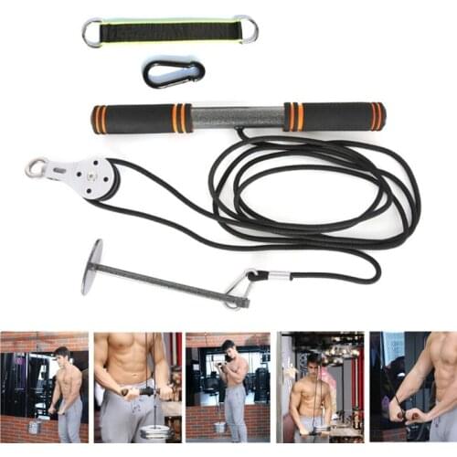 Fitness Pulley Cable System DIY Loading Pin Lifting Triceps Rope Machine Workout Adjustable Length Gym Home Sport Accessories